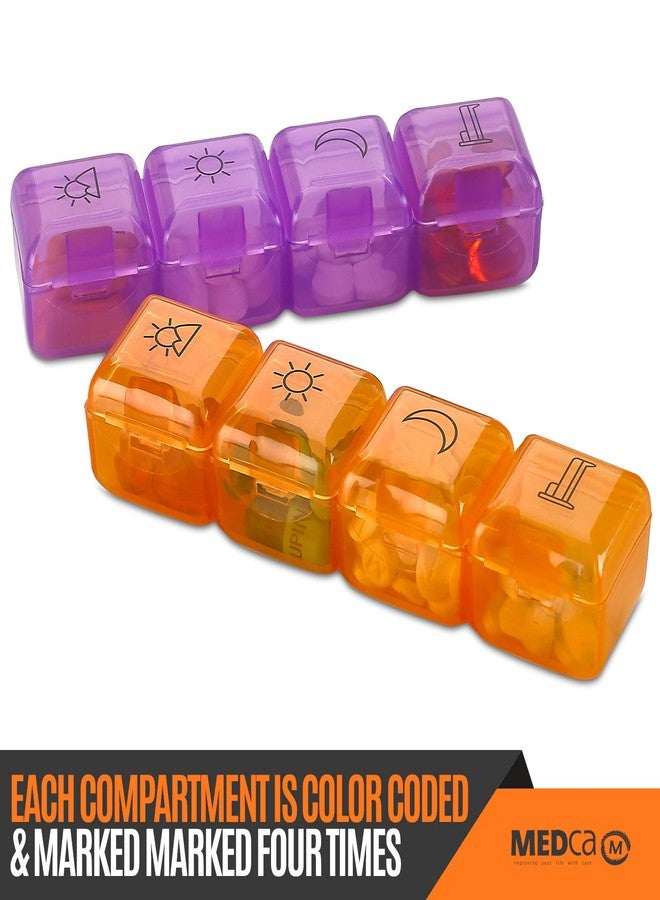 MEDca Weekly Pill Organizer - 4 Compartment Am/pm Pill Box, 7 Day Large Travel Medication Dispenser Case for Vitamins and Medicines by MEDca - Image 5